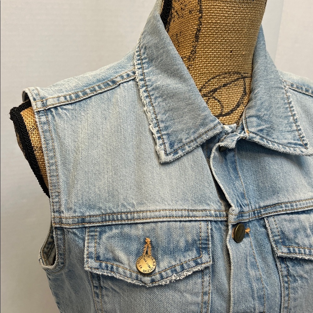 CURRENT/ ELLIOT THE SLEEVELESS RIDER JACKET SIZE 1= SMALL - Picture 4 of 12
